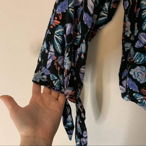 Free People Lexington Butterfly Print Off the Shoulder Blouse - Picture 3 of 7